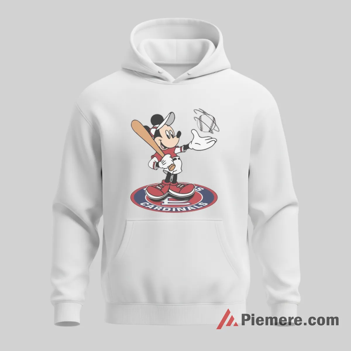 Cheerful Mickey Mouse St Louis Cardinals Fan Spirit Shirt on white hoodie for men graphic tee