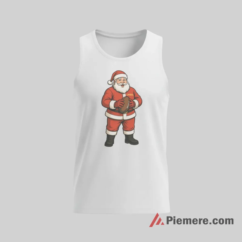 Chiefs Santa Kansas City Football Holiday Shirt on white tank top for men graphic tee