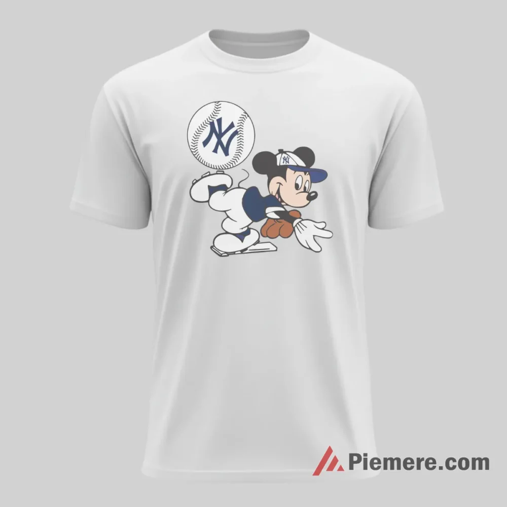 Classic Yankees Ny Baseball Clip Art Fielder Shirt on white short sleeve shirt for men graphic tee