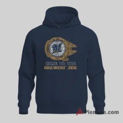 Come To The Milwaukee Brewers Side Galactic Fan Shirt on navy hoodie for men graphic tee