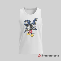 Dabbing Mickey Mouse Milwaukee Brewers Cartoon Fan Shirt on white tank top for men graphic tee