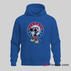 Dabbing Mickey Mouse Texas Rangers Modern Sports Shirt on royal blue hoodie for men graphic tee