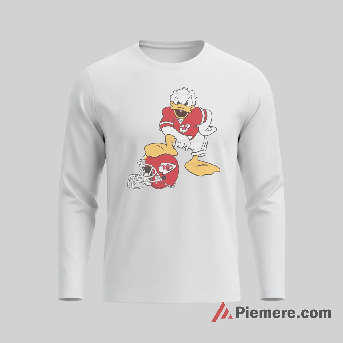 Donald Duck Kansas City Chiefs Classic Vector Football Shirt on white long sleeve shirt for men graphic tee