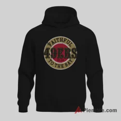 Faithful To The Bay San Francisco 49ers Vintage Badge Shirt on black hoodie for men graphic tee