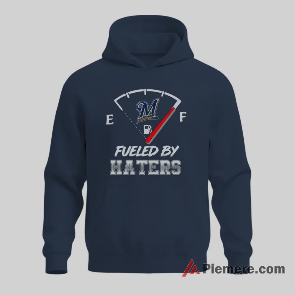 Fueled By Haters Milwaukee Brewers Competitive Fan Shirt on navy hoodie for men graphic tee
