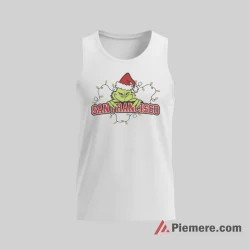 Funny Grinch San Francisco 49ers Christmas Lights Shirt on white tank top for men graphic tee
