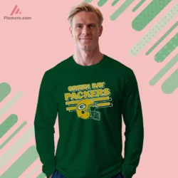 Packers vintage helmet graphic on forest green long sleeve