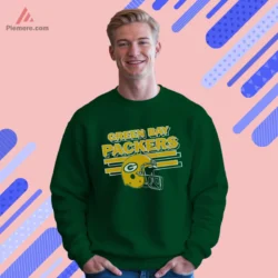 Packers vintage helmet graphic on forest green sweatshirt