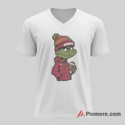 Grinch Kansas City Chiefs Christmas Game Day Shirt on white v-neck shirt for men graphic tee