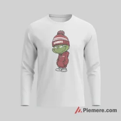 Grinch Kansas City Chiefs Christmas Hoodie Fan Shirt on white long sleeve shirt for men graphic tee