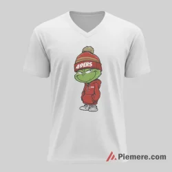 Grinch San Francisco 49ers Street Style Fan Shirt on white v-neck shirt for men graphic tee