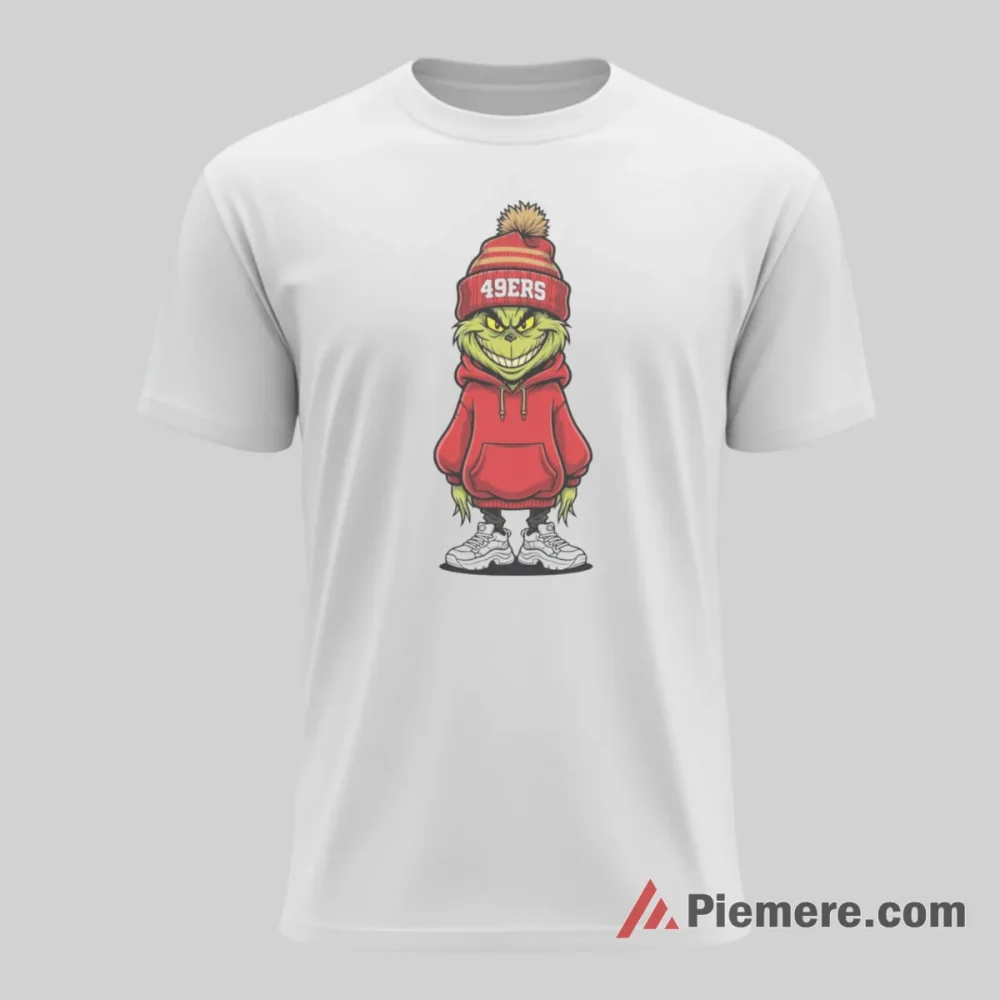 Grinch San Francisco 49ers Supporter Street Style Shirt on white short sleeve shirt for men graphic tee