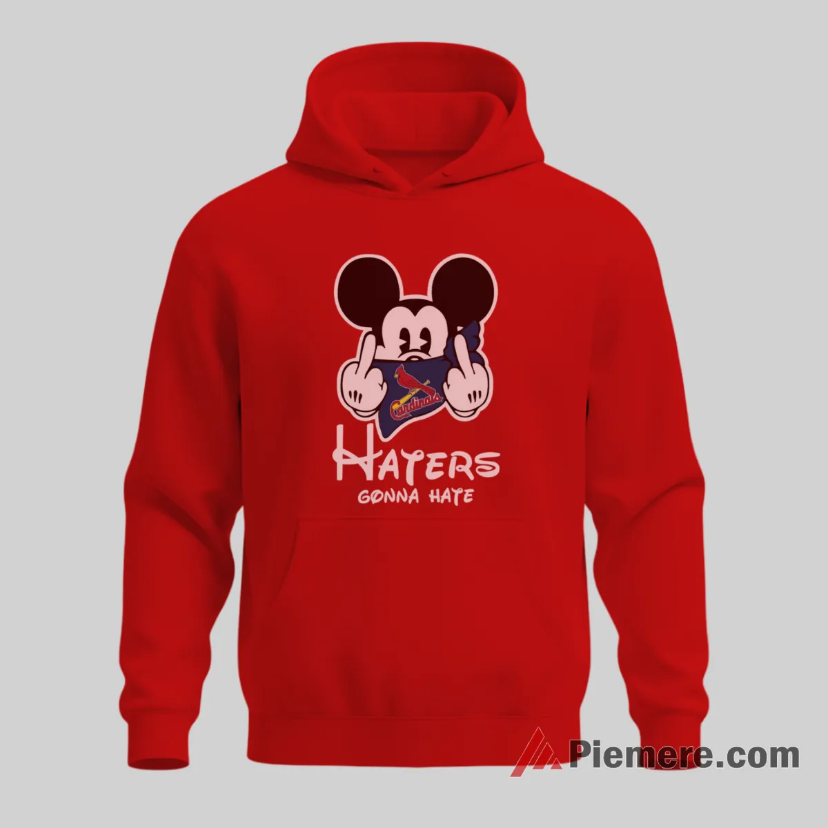 Haters Gonna Hate Mickey Mouse St Louis Cardinals Confidence Shirt on red hoodie for men graphic tee