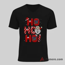 Ho Ho Ho Milwaukee Brewers Santa Christmas Shirt on black v-neck shirt for men graphic tee