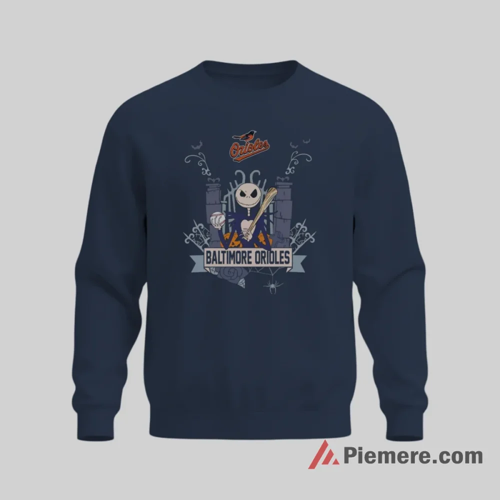 Jack Skellington Baltimore Orioles Halloween Fan Shirt on graphic shirt for men graphic tee
