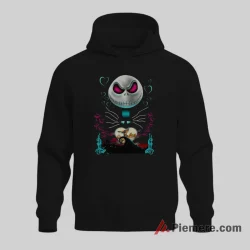 Jack Skellington Sally Baltimore Orioles Gothic Baseball Shirt on black hoodie for men graphic tee