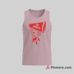 Kansas City Chiefs Go Chiefs Megaphone Cheer Shirt on light pink tank top for men graphic tee