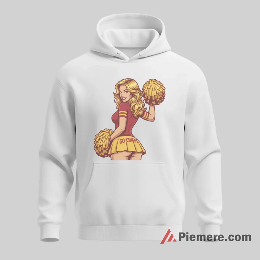 Kansas City Chiefs Golden Cheerleader Go Chiefs Glam Shirt on white hoodie for men graphic tee