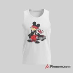 Kansas City Chiefs Mickey Mouse Hip Hop Street Ride Shirt on white tank top for men graphic tee