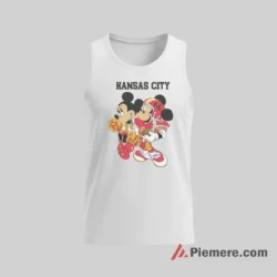 Kansas City Chiefs Mickey Mouse Minnie Cheer Squad Shirt on white tank top for men graphic tee