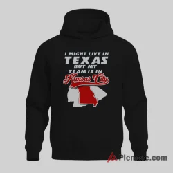 Kansas City Chiefs Out Of State Loyal Fan Statement Shirt on black hoodie for men graphic tee
