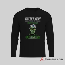 Kansas City Royals Achmed Skeleton Comedy Baseball Shirt on black long sleeve shirt for men graphic tee