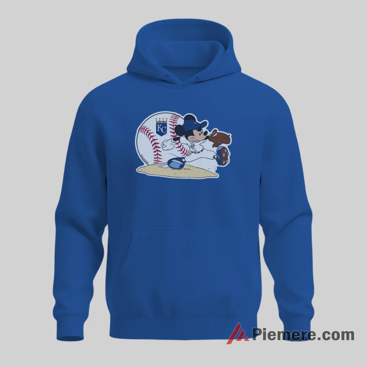 Kansas City Royals Action Pose Mickey Mouse Baseball Shirt on royal blue hoodie for men graphic tee