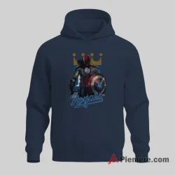 Kansas City Royals Avengers Heroes Baseball Crossover Shirt on navy hoodie for men graphic tee