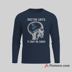 Kansas City Royals Baseball Addiction Skull Fan Shirt on navy long sleeve shirt for men graphic tee
