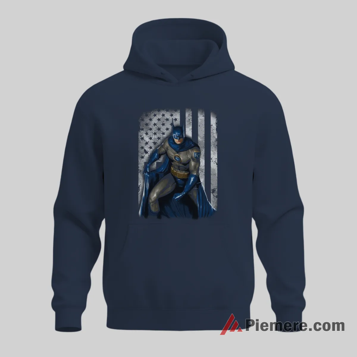 Kansas City Royals Batman American Flag Baseball Hero Shirt on navy hoodie for men graphic tee