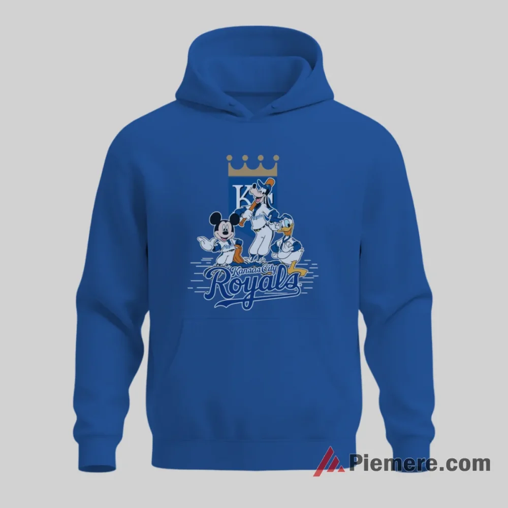 Kansas City Royals Champions Mickey Mouse Donald Duck Goofy Shirt on royal blue hoodie for men graphic tee