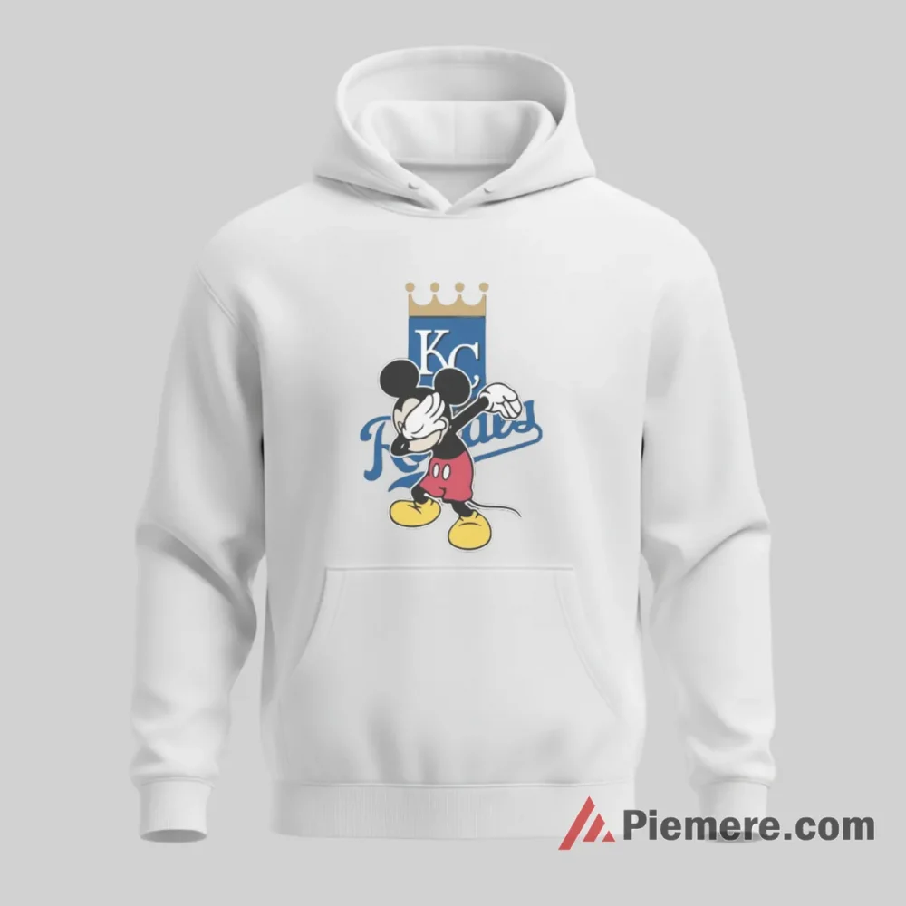 Kansas City Royals Dabbing Mickey Mouse Celebration Shirt on white hoodie for men graphic tee