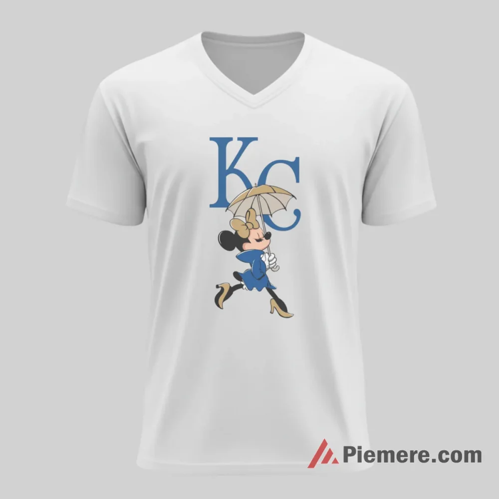 Kansas City Royals Elegant Minnie Mouse Classic Fan Shirt on white v-neck shirt for men graphic tee