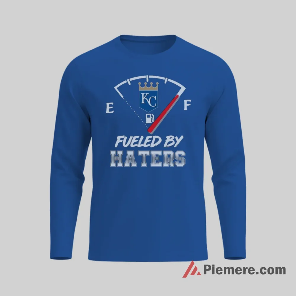 Kansas City Royals Fueled By Haters Baseball Fan Shirt on royal blue long sleeve shirt for men graphic tee
