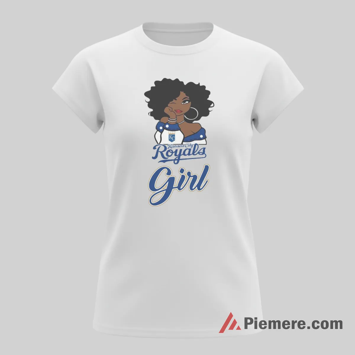 Kansas City Royals Girl Baseball Pride Shirt on white short sleeve shirt for women graphic tee