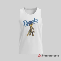 Kansas City Royals Groot Guardians Of The Galaxy Baseball Shirt on white tank top for men graphic tee