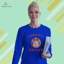 Royal blue long sleeve with Royals pumpkin baseball print