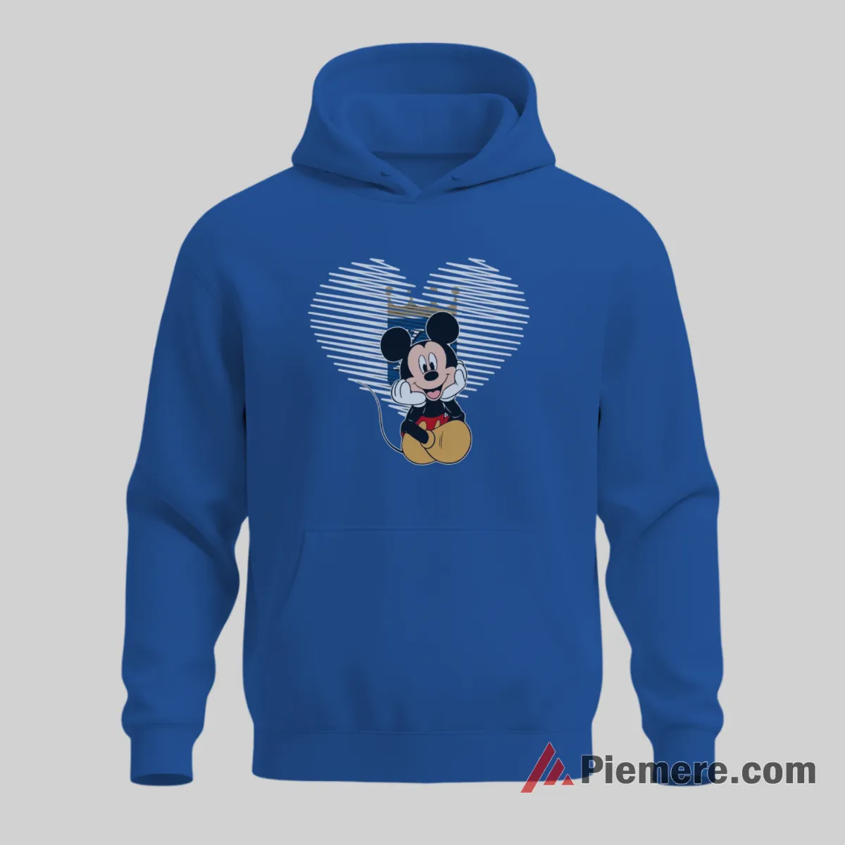Kansas City Royals Heart Filled Mickey Mouse Baseball Shirt on royal blue hoodie for men graphic tee