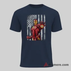 Kansas City Royals Iron Man American Flag Hero Shirt on navy short sleeve shirt for men graphic tee