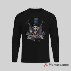 Kansas City Royals Jack Skellington Halloween Baseball Shirt on black long sleeve shirt for men graphic tee