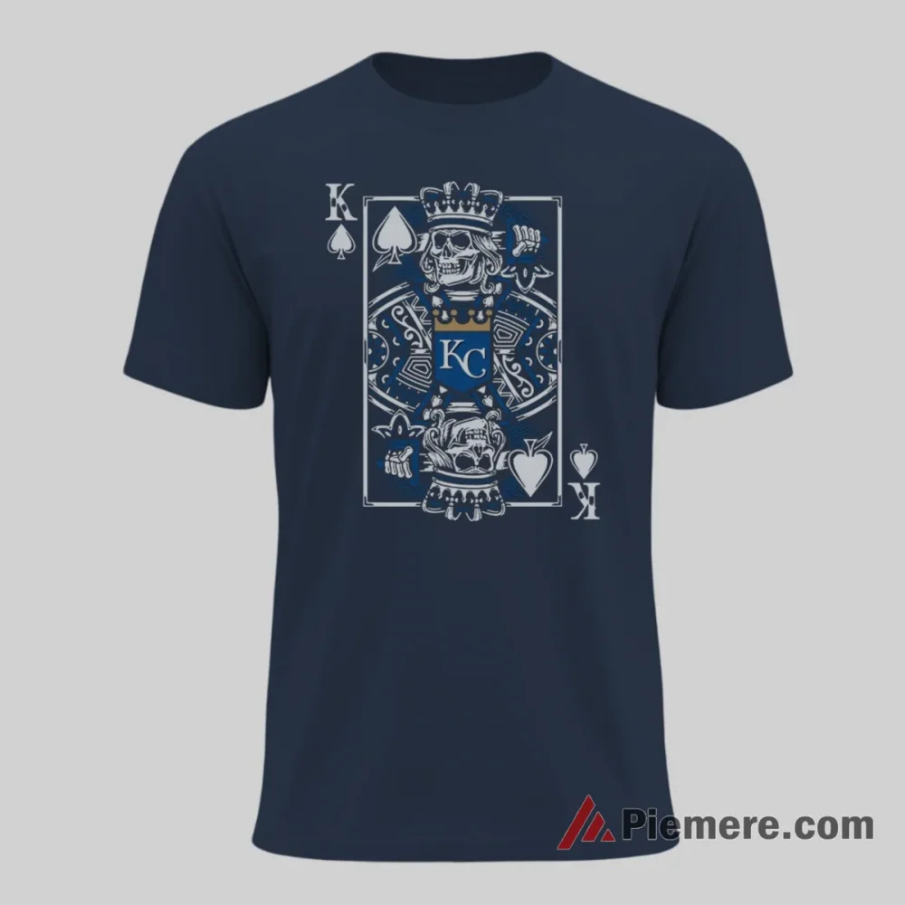 Kansas City Royals King Of Spades Playing Card Baseball Shirt on navy short sleeve shirt for men graphic tee