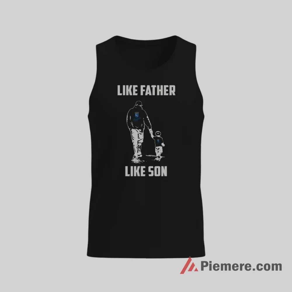 Kansas City Royals Like Father Like Son Baseball Family Shirt on black tank top for men graphic tee