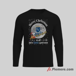 Kansas City Royals Merry Christmas And A Royals Good Season Shirt on black long sleeve shirt for men graphic tee