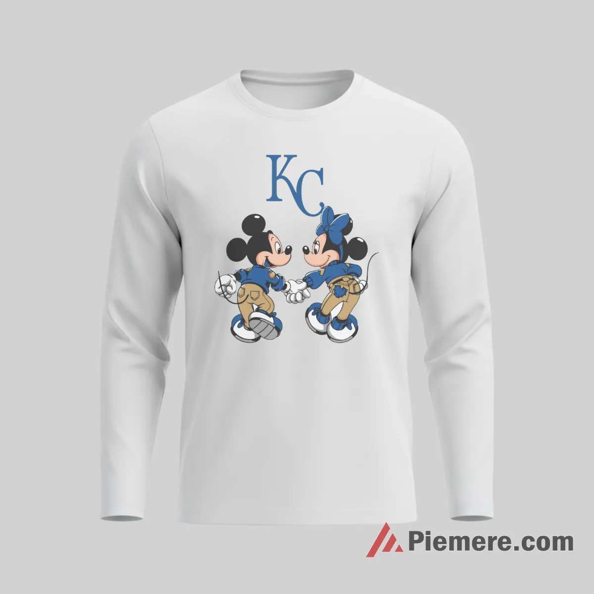 Kansas City Royals Mickey Mouse And Minnie Mouse Fan Love Shirt on white long sleeve shirt for men graphic tee