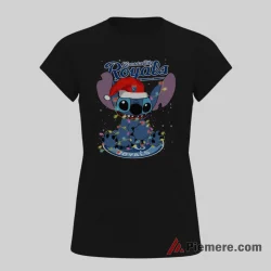 Kansas City Royals Noel Stitch Christmas Baseball Shirt on black short sleeve shirt for women graphic tee
