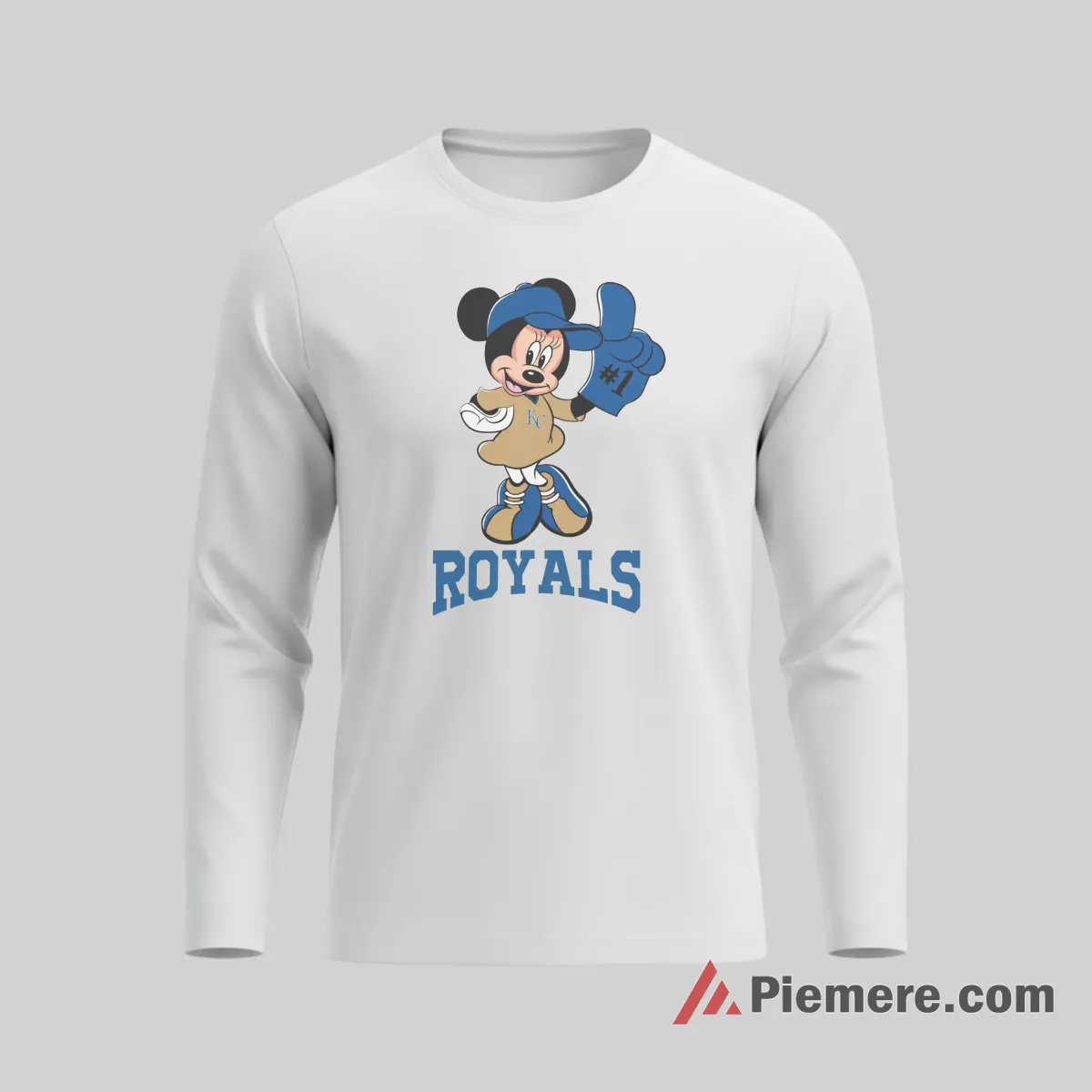 Kansas City Royals Number One Fan Minnie Mouse Shirt on white long sleeve shirt for men graphic tee