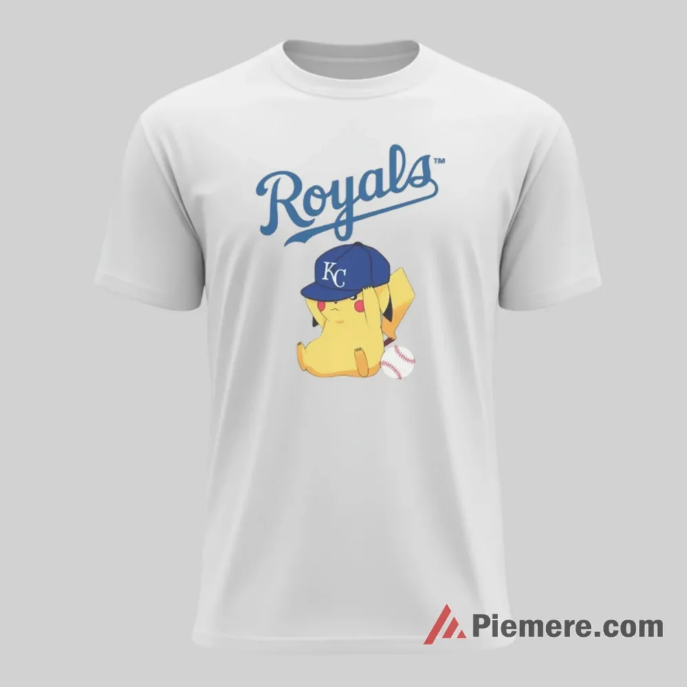Kansas City Royals Pikachu Love Royals Baseball Shirt on white short sleeve shirt for men graphic tee