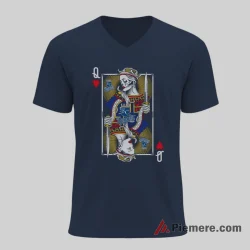 Kansas City Royals Queen Of Hearts Playing Card Baseball Shirt on navy v-neck shirt for men graphic tee