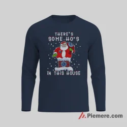 Kansas City Royals Santa Stuck In Chimney Christmas Baseball Shirt on navy long sleeve shirt for men graphic tee
