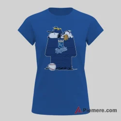 Kansas City Royals Snoopy And Woodstock Baseball Shirt on royal blue short sleeve shirt for women graphic tee